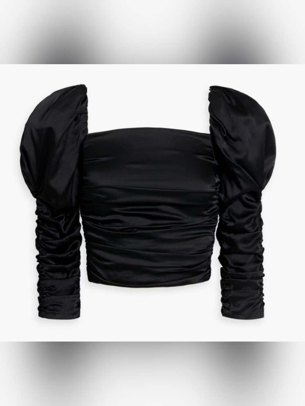 Alice + Olivia Katrice ruched puff-sleeve top size 0